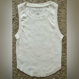 American Eagle White Ribbed Sleeveless Top - Women’s XS